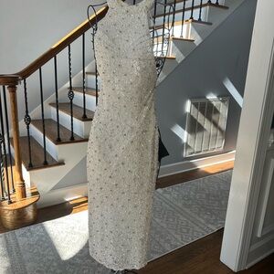 Retrofete Olivia Elegant White Sequin Dress